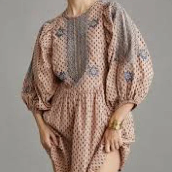 By Anthropologie Embroidered Tunic Mini Dress - Picture 3 of 16